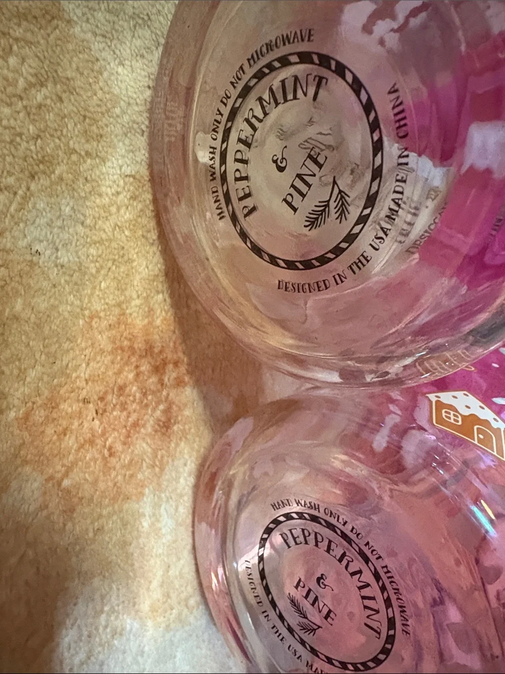 Peppermint Pink Holiday Gingerbread Tumblers with Silicone Lids - Set of 2